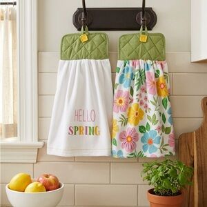 Hand crafted Spring and flowers Kitchen Towels